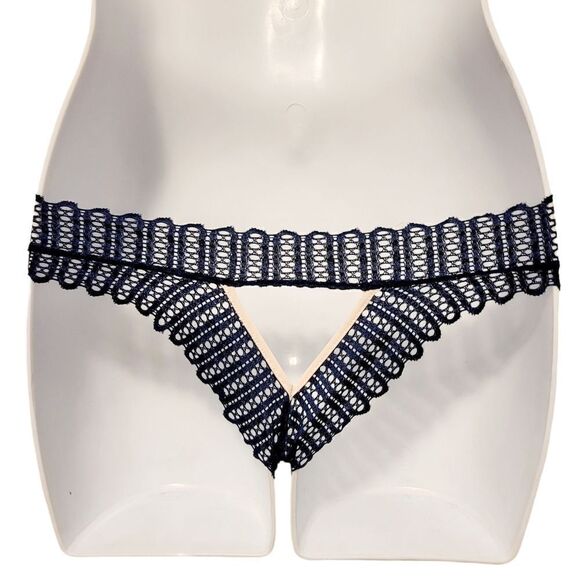 Brand New Sexy Navy Blue with Pink Panties underwear Size: M - Picture 2 of 4